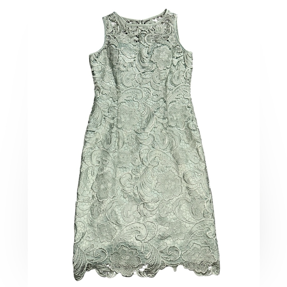 Adrianna Papell Mint Lace Cocktail Dress; Wedding Guest Dress | 2